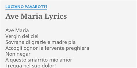 ave maria lyrics pavarotti