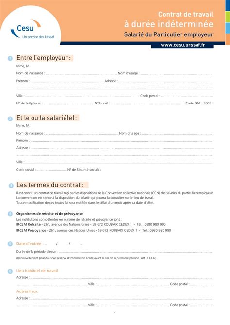 Exemple Contrat De Travail Femme De Mã©Nage Cesu Financial Report