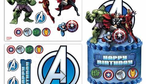 Avengers Cake Toppers Big W roundedibleicingcaketopper jpg 600×600