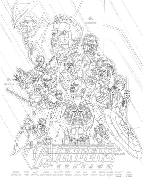 avengers endgame poster coloring pages