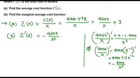 average cost function calc