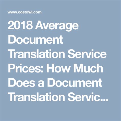 average cost to translate a document