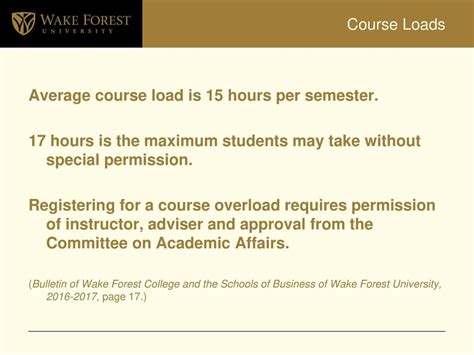 average course load per semester