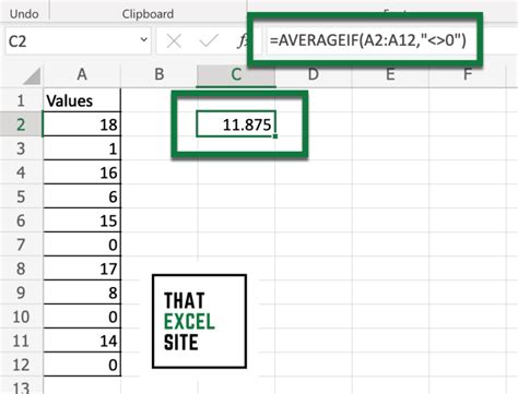 Average Ignore Zero in Excel