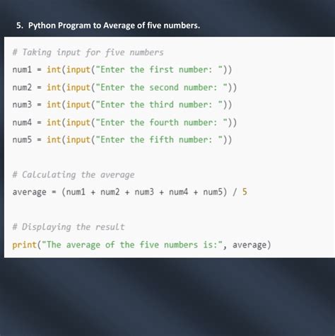 average program in python