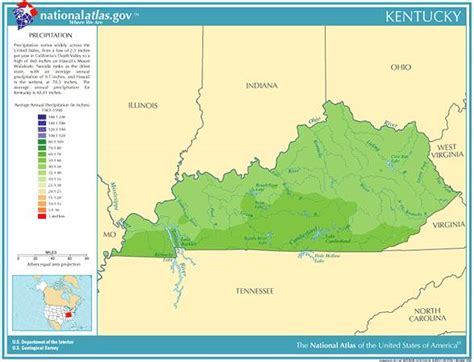 average rainfall in kentucky per year