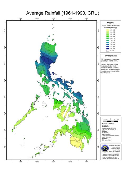 average rainfall intensity philippines