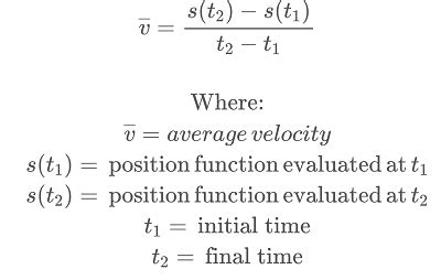 average velocity using calculus