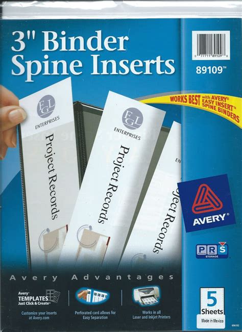Avery 3 Binder Spine Template