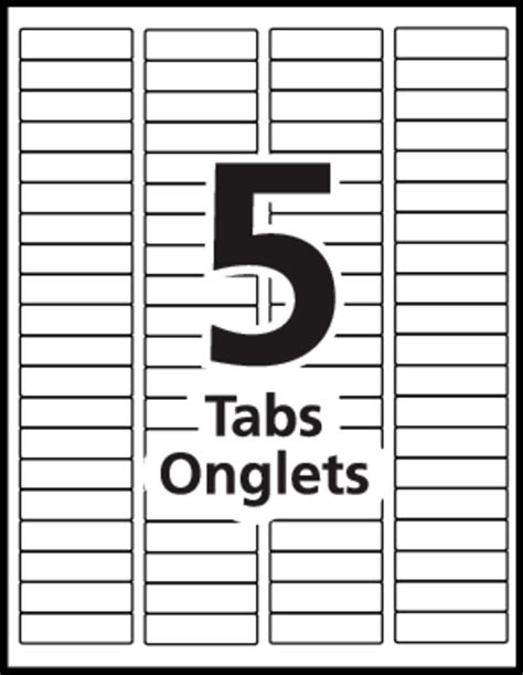 avery 5 tab label template