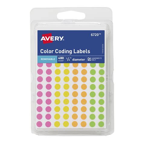 Avery Color Coding Labels 1/4 Round