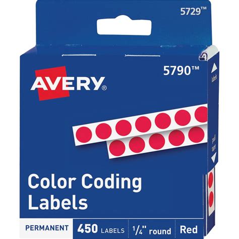 avery color coding labels 1 1/4 round