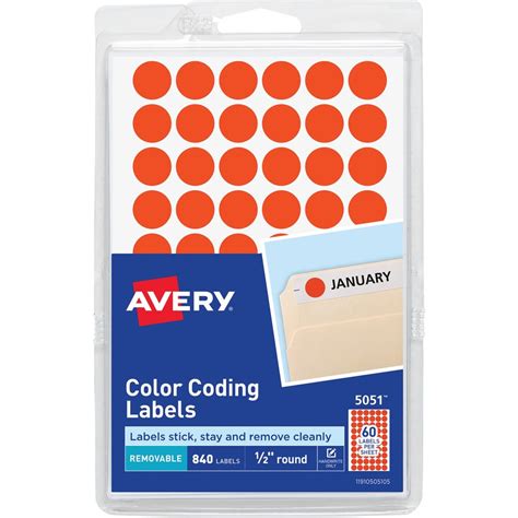 avery color coding labels 1 2 round