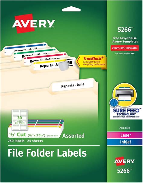 Avery File Folder Labels 5266