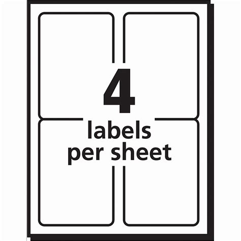 avery labels 4 labels per sheet