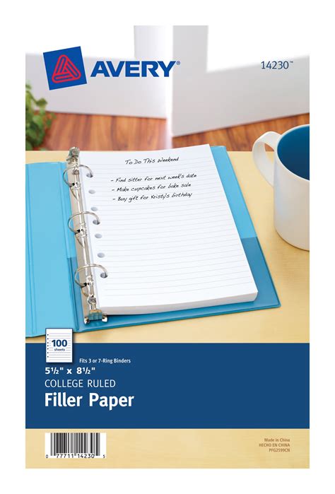 Avery Mini Binder Filler Paper
