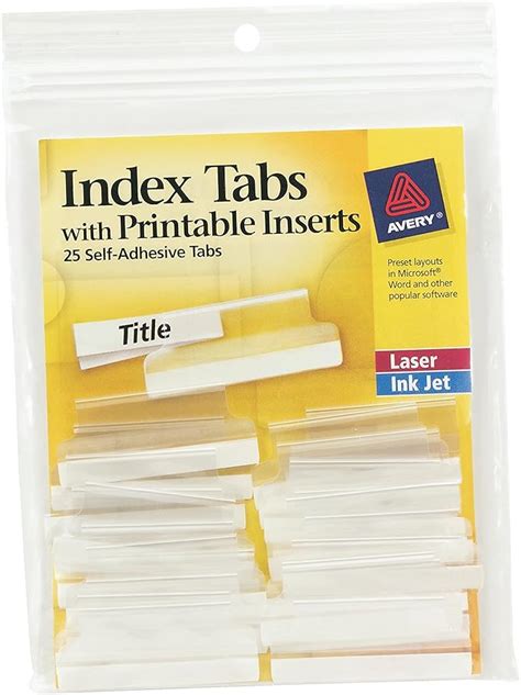 Avery Printable Index Tabs