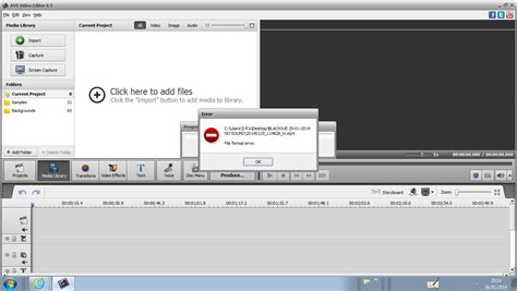 avs audio editor file access error