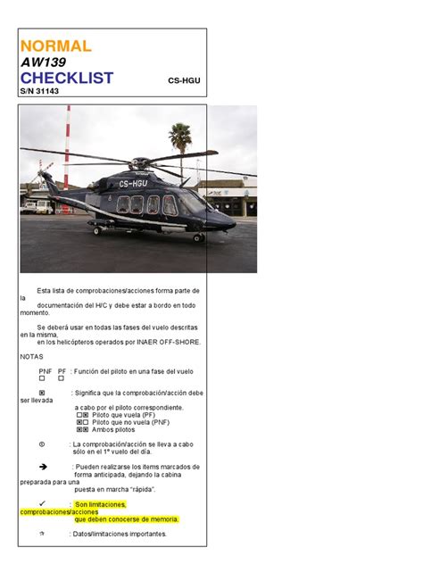 aw139 checklist