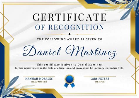 Awards Certificates Of Recognition