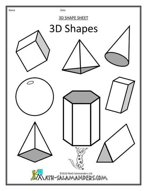 awesome 3d basic shapes coloring page