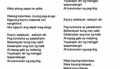 Awit Ng Anak Sa Magulang Lyrics At Kahulugan Nito