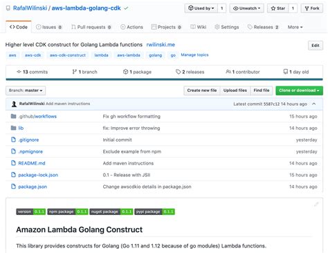 aws cdk golang lambda example