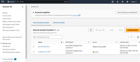 Aws Lambda Create S3 Bucket