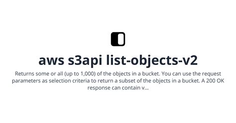 Aws List Objects V2