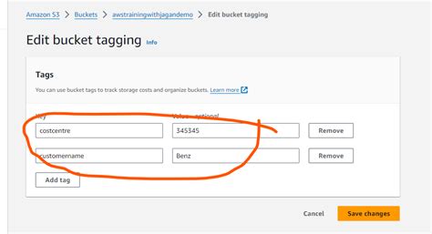 Aws S3 Put-Bucket-Tagging Example
