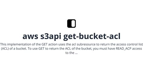 Aws S3Api Get Bucket Acl