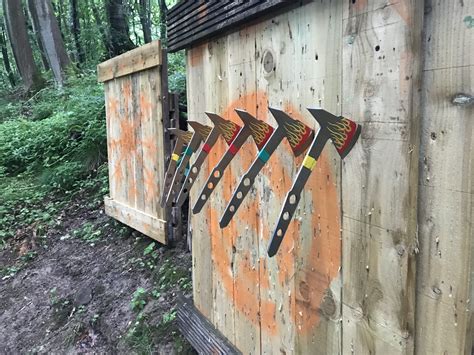 Axe throwing outdoors