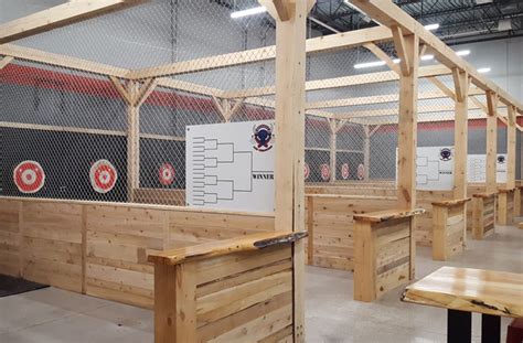 Axe throwing venue interior
