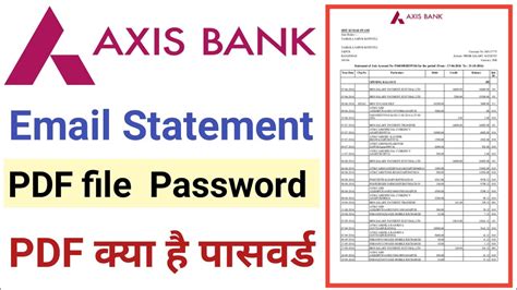 axis bank details pdf