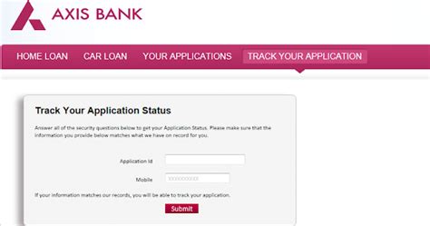 axis bank loan application status pending