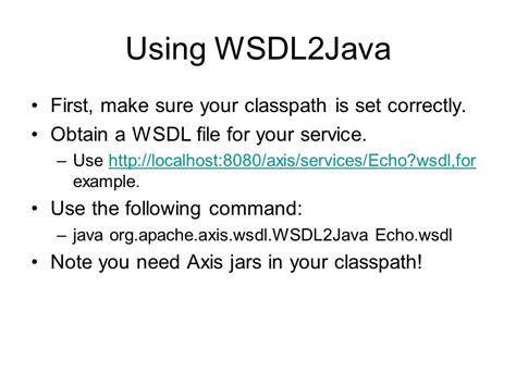 Axis Wsdl2Java Example