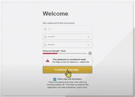 What is the default username and password for Axis cameras? Mayflex