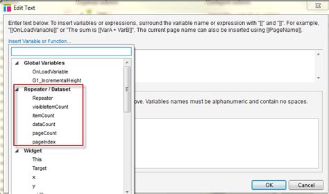 Axure Repeater Variables