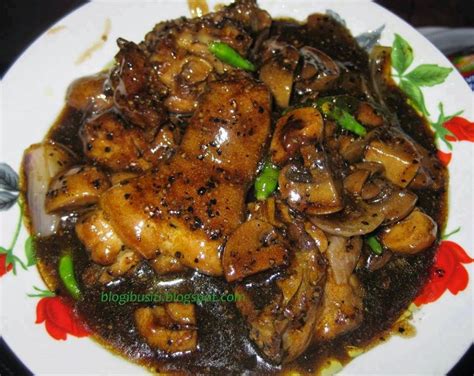 Ayam Masak Black Pepper Cendawan: Resipi Terperinci