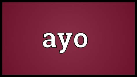 ayo meaning in slang