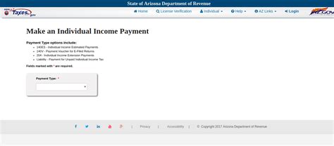az state taxes pay online with credit card