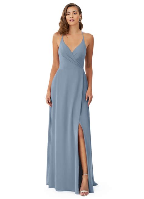 azazie dusty blue bridesmaid dress