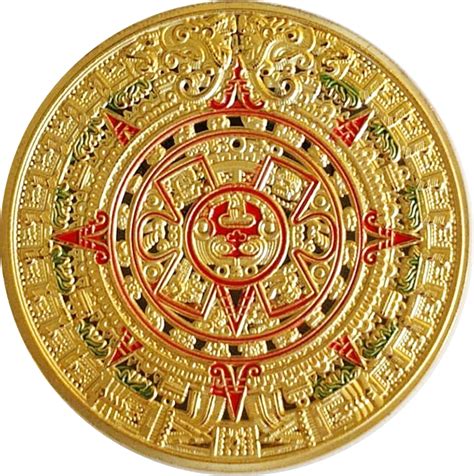 aztec calendar coin gold