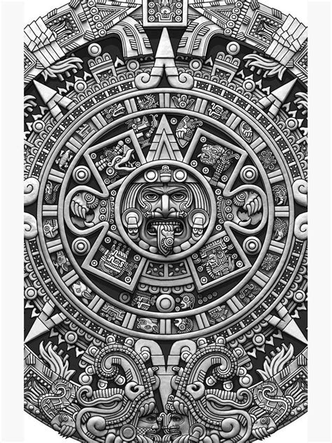 aztec calendar stone drawing