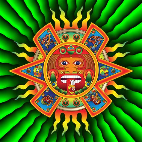 aztec sun god art