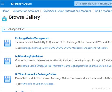 Azure Automation Module Version
