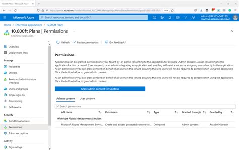 azure portal admin consent