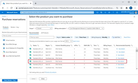 azure reservation billing frequency