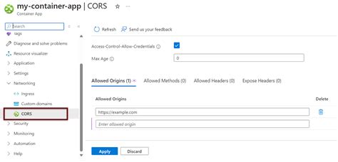 Azure Storage Container Cors