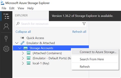 Azure Storage Explorer Local Emulator